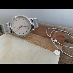 Rosefield Silver Mesh Watch Set GORGEOUS